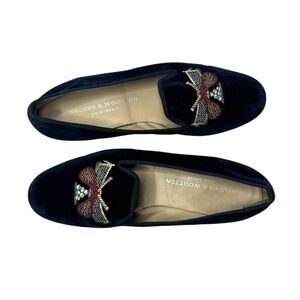 Stubbs & Wootton | Navy Blue Velvet Slippers Tennis 9.5